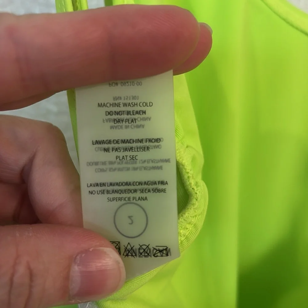 GOOD AMERICAN Always Sunny One- Piece Swimsuit in Electric Lime NWT - Picture 7 of 8